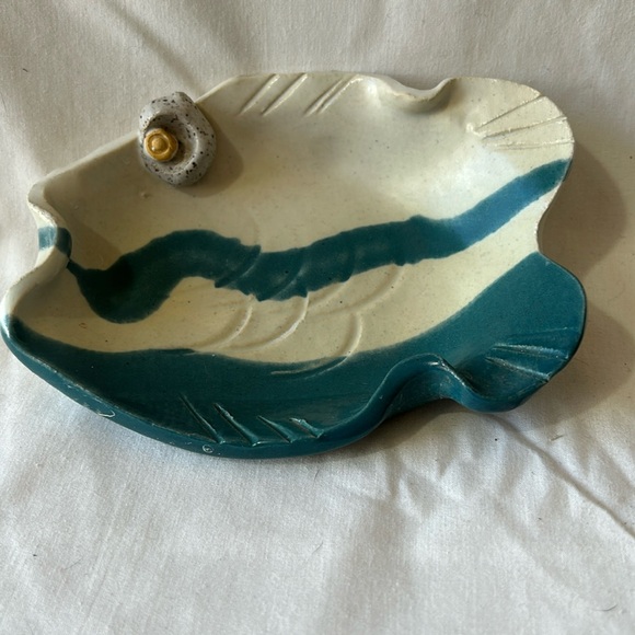 Pottery Fish Shaped Soap Dish Handmade - Picture 1 of 9